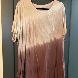 Old Navy Ombre Beige and Brown Short Sleeve Top